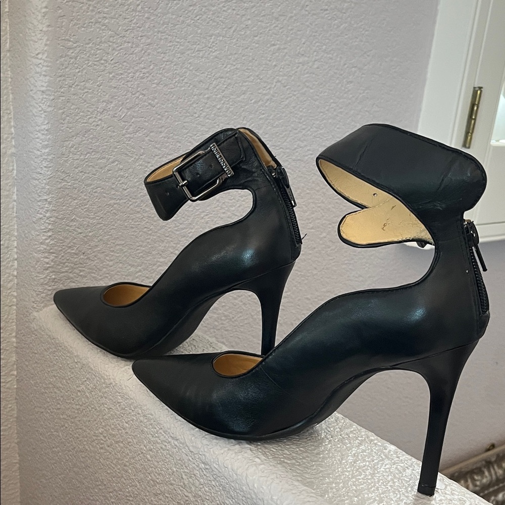 Gianni Bini Black Ankle-Strap Stiletto Pump - Women Shoes